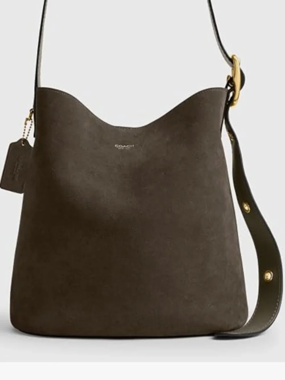 COACH Bleecker Bucket Handbag - Olive Suede - Factory Wrapped - NWT
